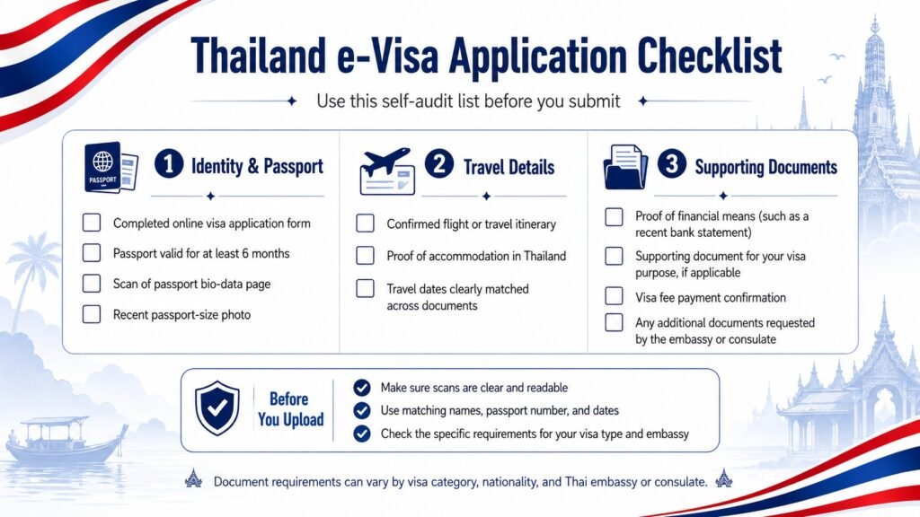 Thailand e-Visa application checklist